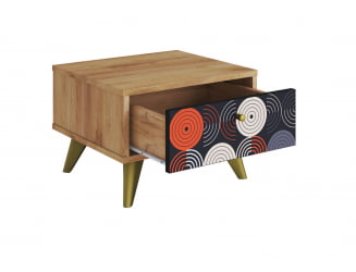 Тумба дизайнерская Фьюжн ТМ-004 дуб крафт золотой/VINIL