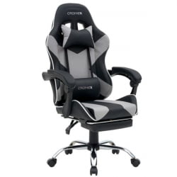 Кресло компьютерное CROMEX (КРОМЕКС) Wave GM-145 экокожа черное/серое