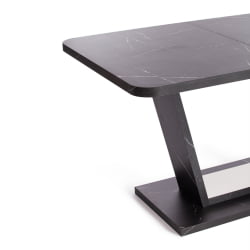 Раздвижной стол VOX ЛДСП, 132-172x85x75,5 см, Мрамор черный/Белый