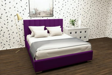 Кровать 120 на 200 Терра с подъемным механизмом Цвет фасада: Фуксия; Материал фасада: Металл/Велюр; Спальное место: 1200х2000 мм