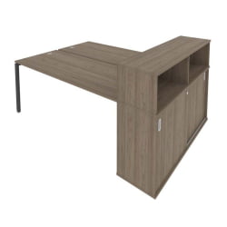 Рабочая станция с опорным шкафом-купе Метал Сйстем Б.РС-СШК-2.5 Вяз/Антрацит / Metal System
