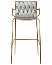 Стул барный DOBRIN MILLER GOLD (cветло-серый велюр (135-37))