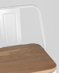 Стул барный Tolix Wood 75.5  со спинкой Белый