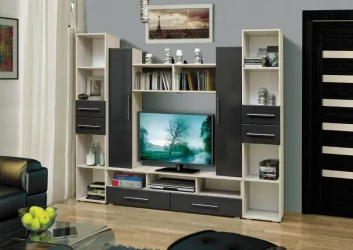 Набор мебели для гостиной Грация 2 МДФ матовый Каштан Львов/Черный