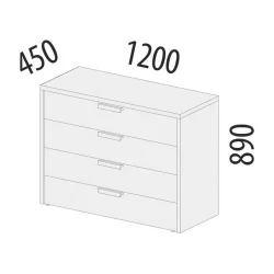 Комод Кашемир 900.23 Дуб Кронберг/Кашемир