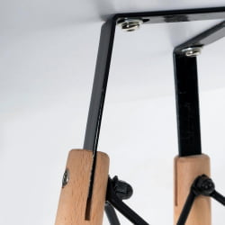 Дизайнерский стол CINDY NEXT (mod. 70-80 MDF) металл/мдф/бук, D80х75см, белый/натуральный