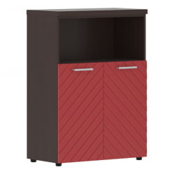 Шкаф с глухими малыми дверьми и топом Torr LUX TLMC 85.3 Венге Магия Красный