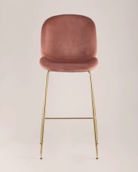 Стул барный Beetle со спинкой пудровый 2 шт