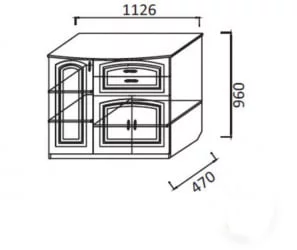 Комод В-2 Орех итальянский (Н) Мария луиза