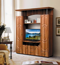 Набор мебели для гостиной Грация 8.3 МДФ матовый Итальянский орех/Кедр