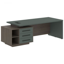 Стол руководителя левый VELION VCT 2390 L Нефрит Дуб Сильвер