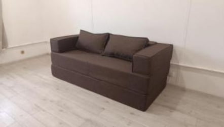 Диван прямой бескаркасный Хит (Berhouse) Цвет фасада: Азур; Тип: Прямой; Материал фасада: Рогожка