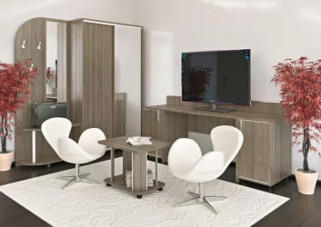 Стол (узкий) с тумбой и бортиком (правый) LIGHT С-СТУ-120 Пр Вяз Благородный