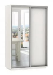 Шкаф-купе белый Экспресс Дуо Медиум 1200х2200h Белый снег