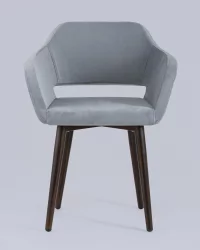 Стул с подлокотниками Саймон велюр Серый