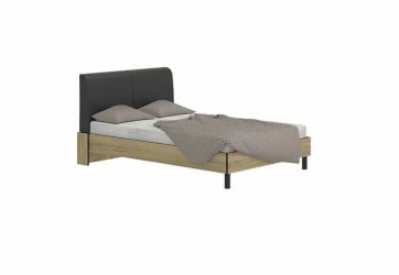 Кровать 1600 без основания Лофт 16 Дуб Крафт Золотой Черный