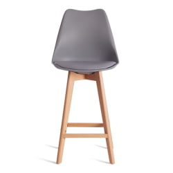 Стул барный TULIP BAR (mod. C1014H-1) / 2 шт. в упаковке пластик/дерево, 42 х 47,5 х 104 см, Grey (серый) 92717 / натуральный