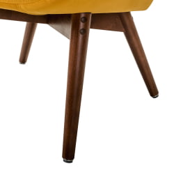 Кресло Хайбэк желтый/т.орех