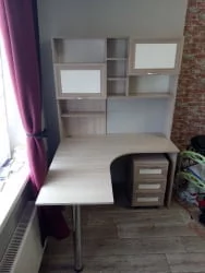 Надстройка стола универсальная Остин Модуль №14 Ясень шимо светлый/белый