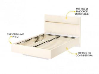 Кровать с ящиком Монако 903.31 Белый шпон/Даллас Айвори