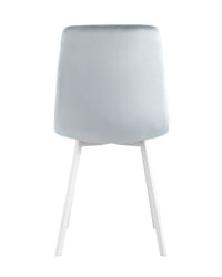 Комплект из четырех стульев Chilly велюр серо-голубой ножки белые 4 шт.