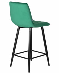 Стул полубарный DOBRIN OLIVIA (черные матовые ножки, зелёный велюр (108-64))