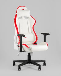 Кресло геймерское с подсветкой ТопЧаирс ГММ-080 белый на черной базе / TopChairs GMM-080