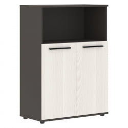 Шкаф с глухими малыми дверьми ЕДИС ЕМCС 85.3 Ясень Траун Черный Мокко / EDIS EMCS