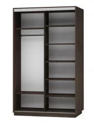 Шкаф-купе двухдверный Экспресс Дуо Комби 1400х2200h Венге