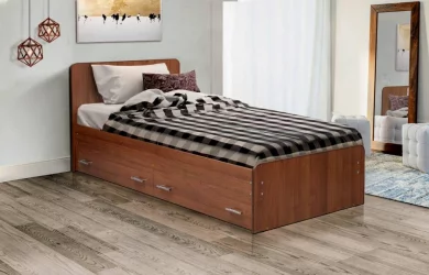 Кровать 80 на 190 с ящиками на уголках №5 ЛДСП 800*1900 Бук