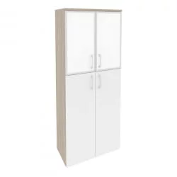 Шкаф высокий широкий ОНИКС О.СТ-1.7Р вхите Дуб Аттик/Белый / ONIX O.ST-1.7R white