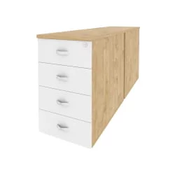 Тумба двойная приставная / опорная ONIX O.TPO-2.8 Тиквуд Светлый/Белый