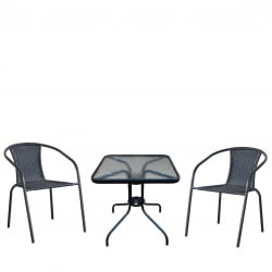 Комплект мебели Асоль LRC03/LRT03-60x60 Black (2+1)