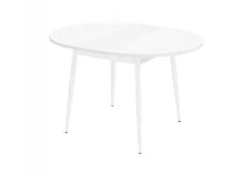 Овальный стол из стекла Орфей 41 Белый шпон