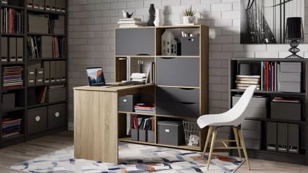 Письменный стол тип 7 Дуб Сонома/Графит Серый