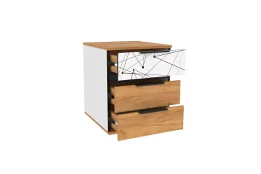 Тумба прикроватная Урбан ЛД 528.120.000 Белый/Черный/Дуб Золотой