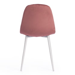 Стул со спинкой BREEZE (mod. 4724) вельвет/металл, 44 х 53 х 87 см, Coral (коралловый) HLR44 / белый