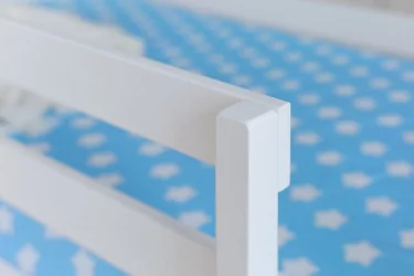 Кровать-чердак двухъярусный белый с ящиками Звёзды