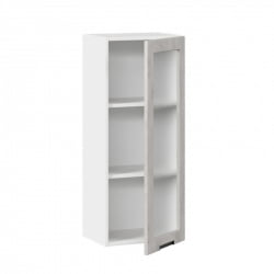 Шкаф кухонный 400 высокий со стеклом Джамис ЛД 296.420.000.026 Белый Белый камень