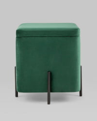 Пуф Грейс квадрат с ящиком велюр Зеленый