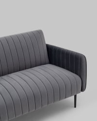 Диван прямой Дрезден велюр Серый