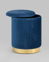 Банкетка Шарлотта с ящиком велюр Синий