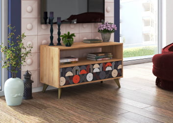 Тумба дизайнерская ТМ-005  дуб крафт золотой/TROPICAL