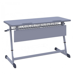 Парта двухместная НОМАД В с ручной регулировкой высоты (рост 4-6) Серый/Серый / NOMAD V