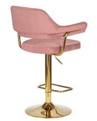 Стул барный DOBRIN CHARLY GOLD (розовый велюр (MJ9-32))