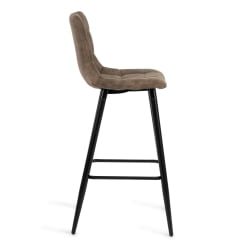 Стул барный SPICE (mod.8078) металл,ткань наппа, 51 x 42 x 104 см, светло-коричневый/черный, PK-01