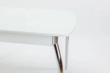 Стол обеденный Чикаго СТ(6191) белый,стекло белое