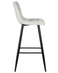 Стул барный DOBRIN NICOLE (черные матовые ножки, светло-серый велюр (108-52)) 2 шт