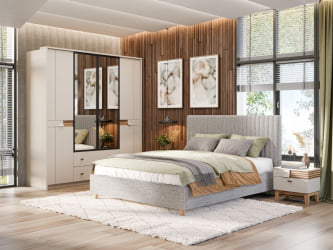 Спальный гарнитур Нильс №1 Кашемир/Дуб Тортуга