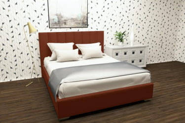 Кровать 180 на 200 Терра с подъемным механизмом Цвет фасада: Оранжевый; Материал фасада: Металл/Велюр; Спальное место: 1800х2000 мм